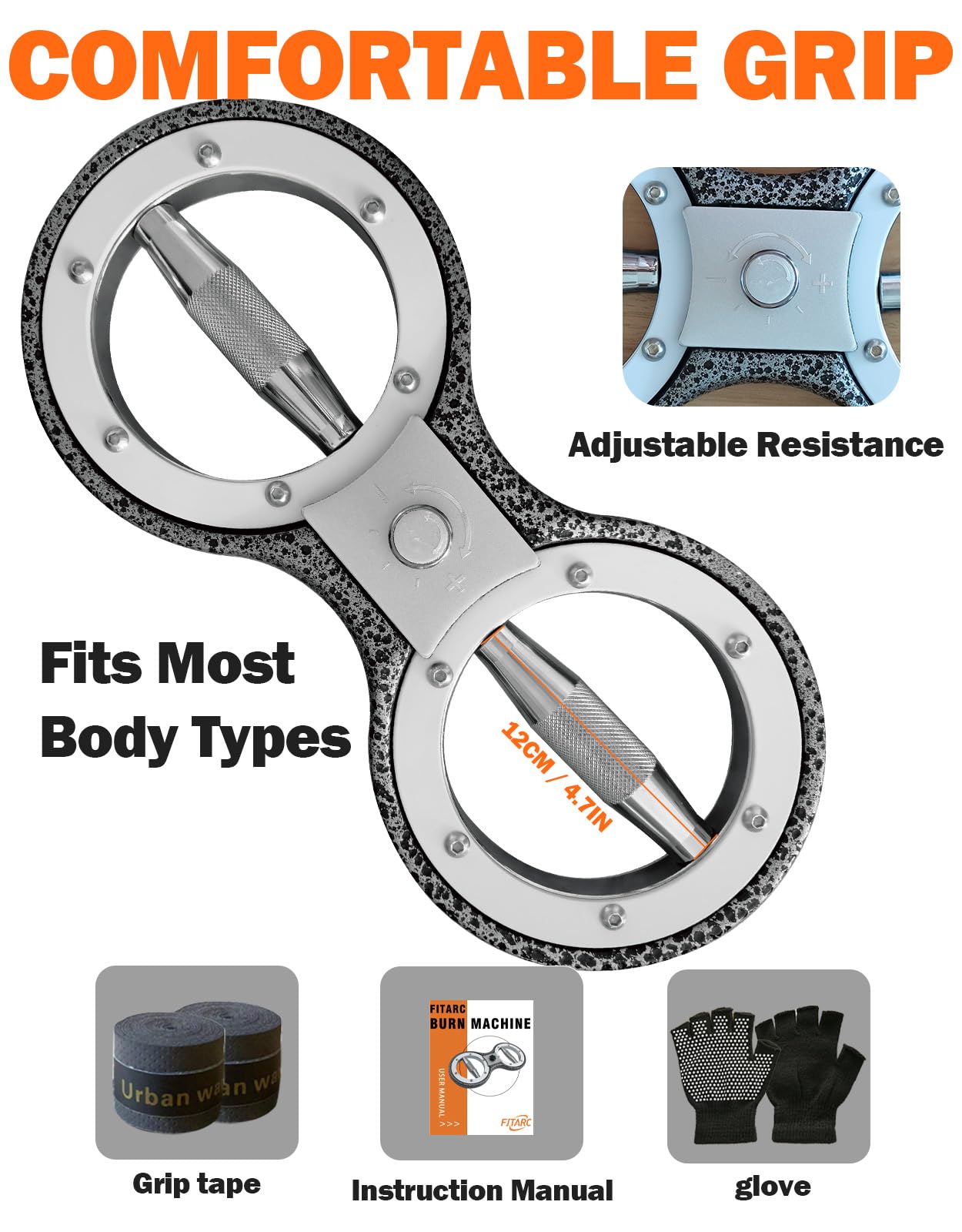 Fitarc 12 Pounds Rotator Burn Machine,Spinning Burn Rotator,Grip Strength Trainer,Arm Workout Equipment,Multifunctional Hand and Forearm Trainer,Arm and Shoulder Strength Training for Home and Gym