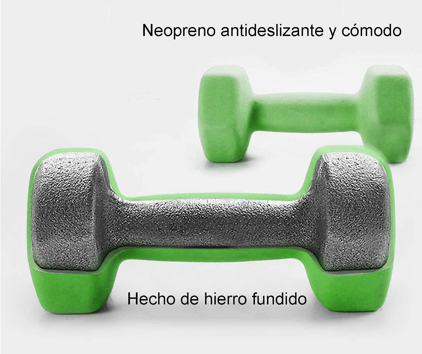 FUXION Neoprene Dumbbell Hand Weights, Sets of 2 with Multiple Weight Options, Hexagon Non-Slip Weights for Home Gym Yoga Pilates Workout, Green