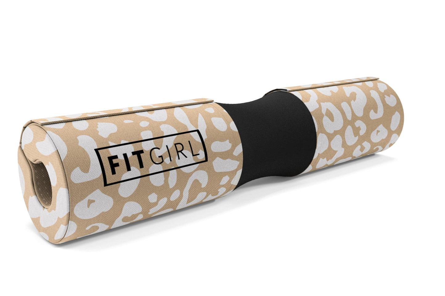 FITGIRL - Squat Pad and Hip Thrust Pad for Leg Day, Barbell Pad Stays in Place Secure, Thick Cushion for Comfortable Squats Lunges Glute Bridges, Olympic Bar and Smith Machine (Deluxe Beige Leopard)