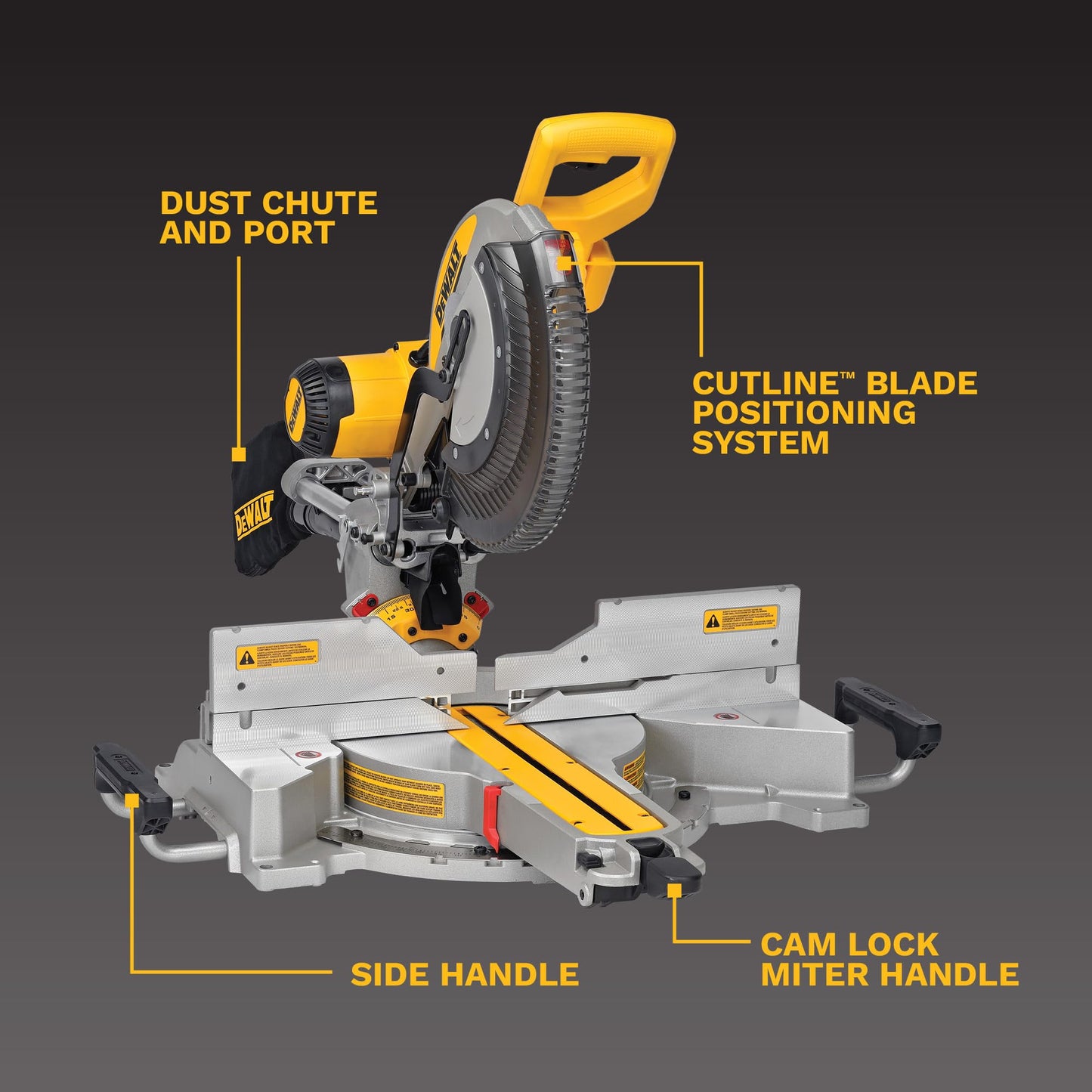 DEWALT Miter Saw, 12-inch Double Bevel Sliding Compound Miter Saw with XPS LED Shadow Light System, Includes Blade Wrench, Material Clamp and Dust Bag (DWS780)