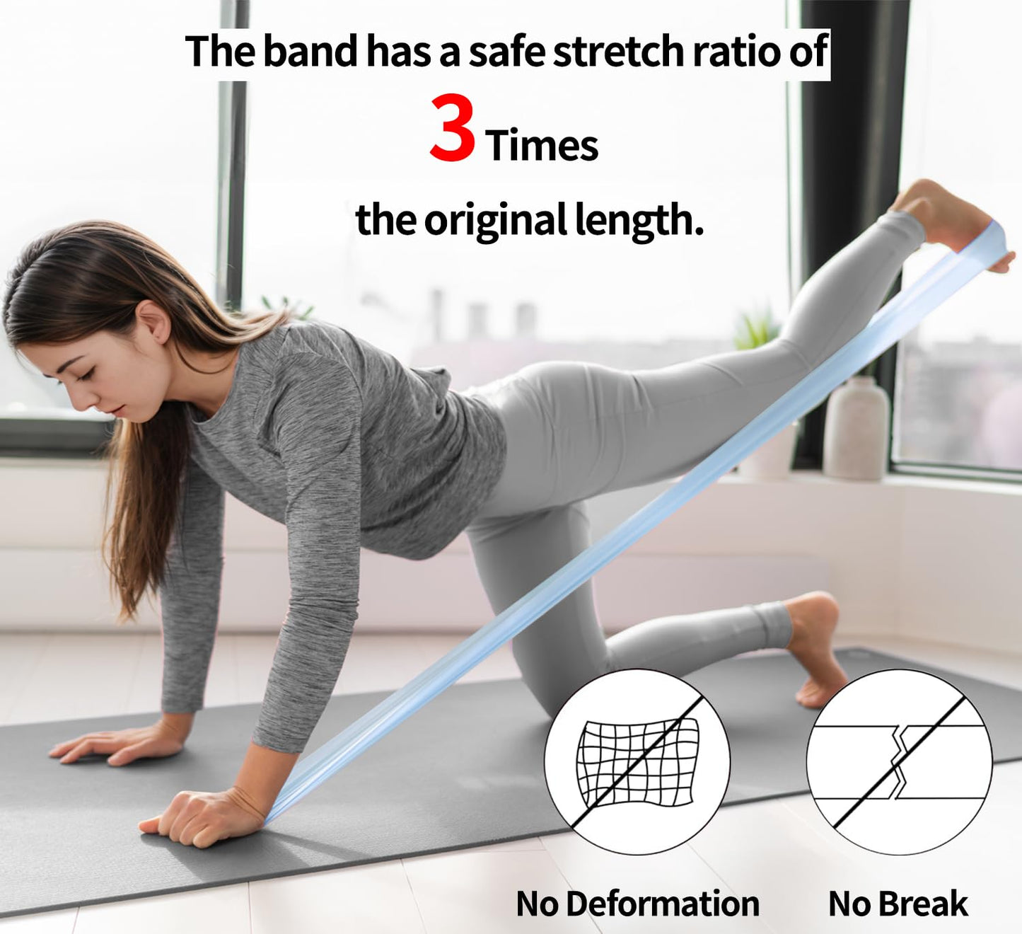 PROIRON 3 Pcs Resistance Bands. Eco Latex Stretch Band, No Toxic Smell. Long Elastic Band, for Stretching, Physical Therapy, Pilates, Yoga, Gym Home Workout, Strength Training