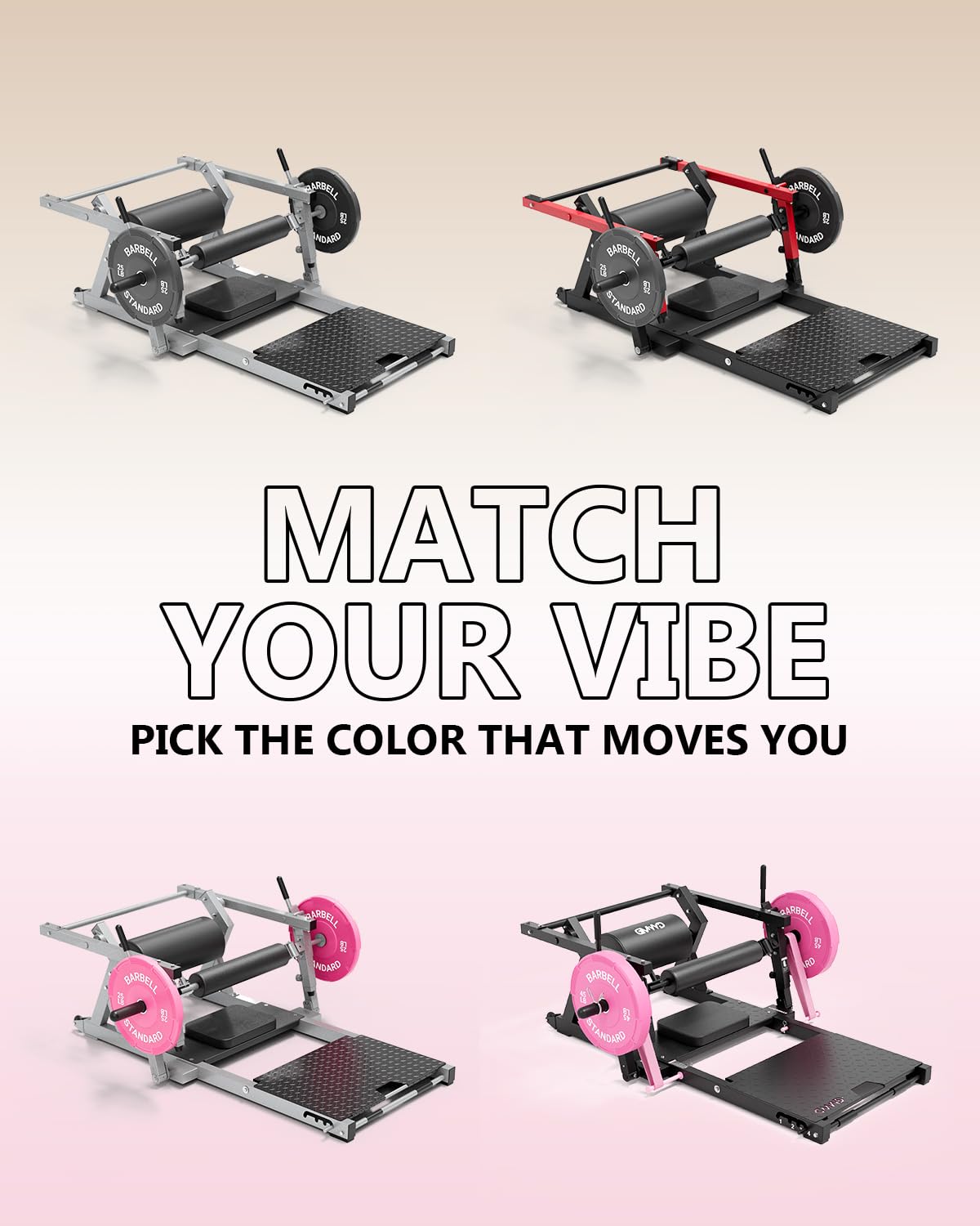 GMWD Hip Thrust Machine, 800 lbs Plate-Loaded Glute Bridge Machine with Weight Holder, Heavy Duty Butt Exercise Equipment for Glute Muscles Building and Butt Shaping, Adjustable Footboard, Pink