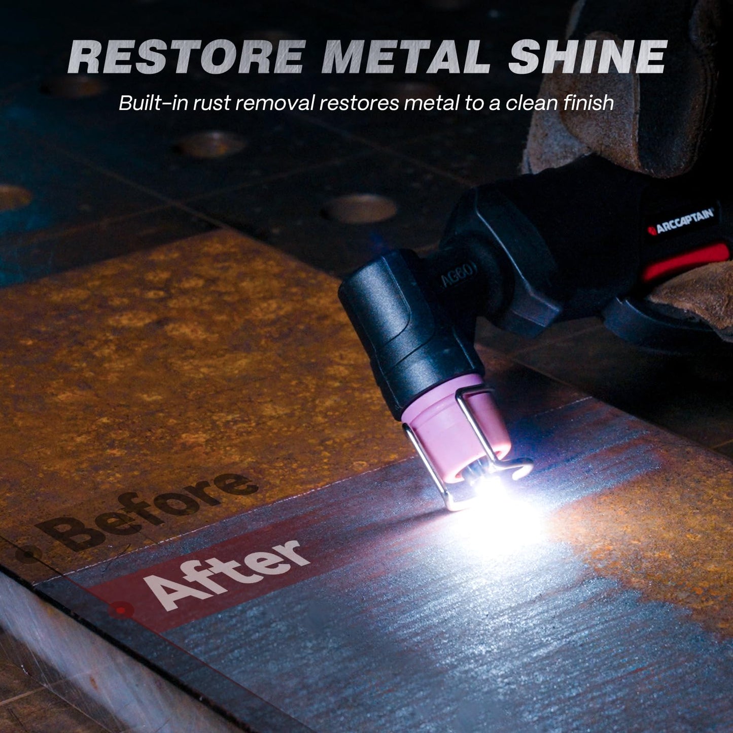 ARCCAPTAIN 60A Plasma Cutter with Plate Cutting, Expanded Metal Cutting, Rust Removal + Internal Control Welding Helmet