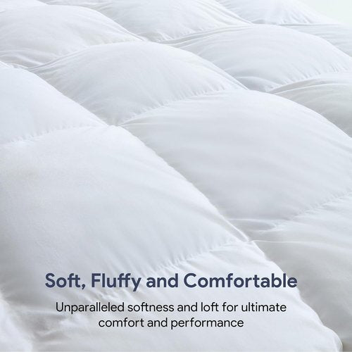 Maple&Stone Queen Size Feather Down Comforter - Ultra Soft 100% Cotton Cover | All Season Fluffy Duvet Insert 90 x 90 Inches