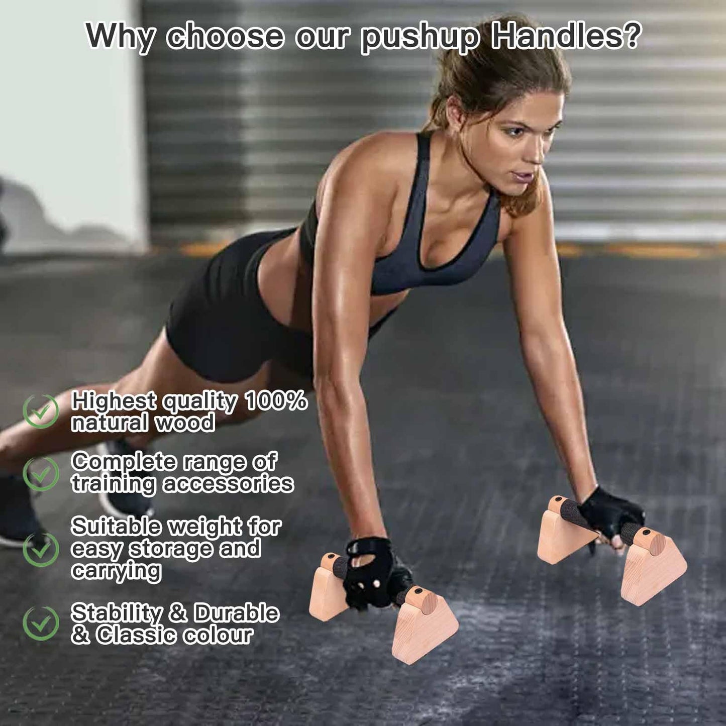 Wooden Parallettes Bars for Calisthenics - Handstand Push Up Bars for Training, L-Sit & Dip Workouts - Portable Fitness Equipment for Home Gym (7.88 inches)