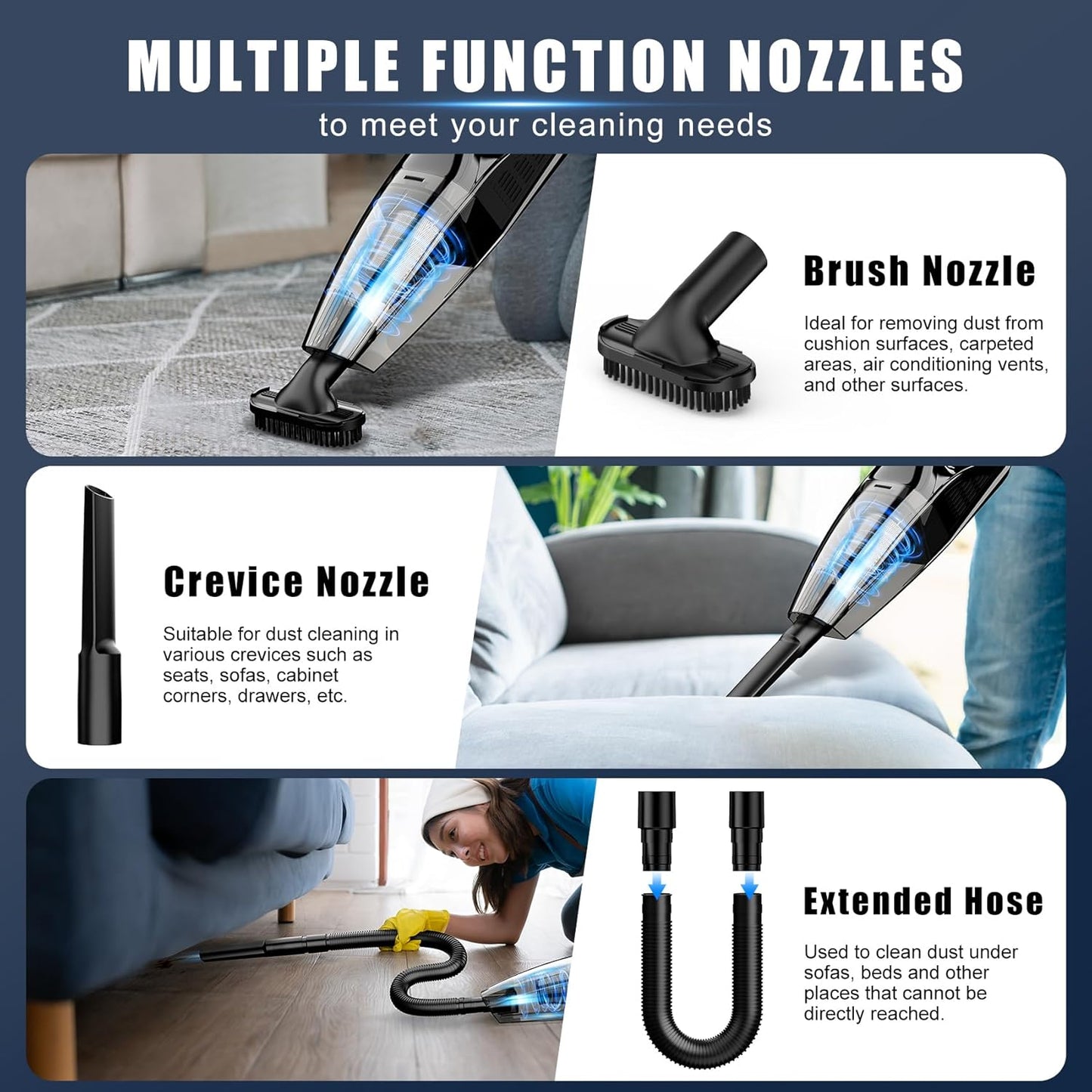Upbooz Handheld Vacuum - Cordless Portable Mini Vacuum with 7500Pa Suction | 670ML Capacity for Car, Office, Home & Pet Hair
