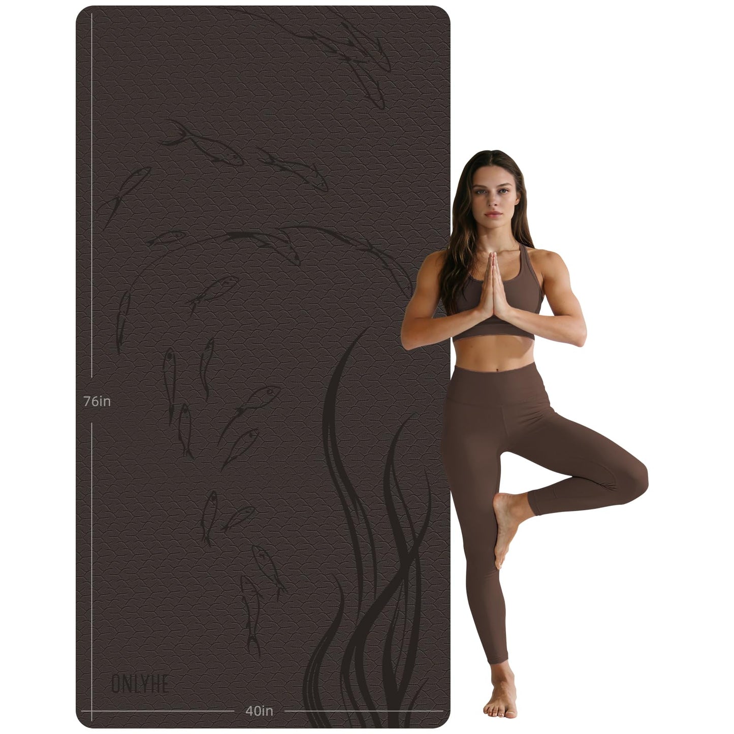ONLYHE Extra Wide Thick Yoga Mat for Women and Men 76"x 40"x 10mm TPE Exercise Mat, Large-sized Non-slip Gym Yoga Mat,Workout mat,Pilates