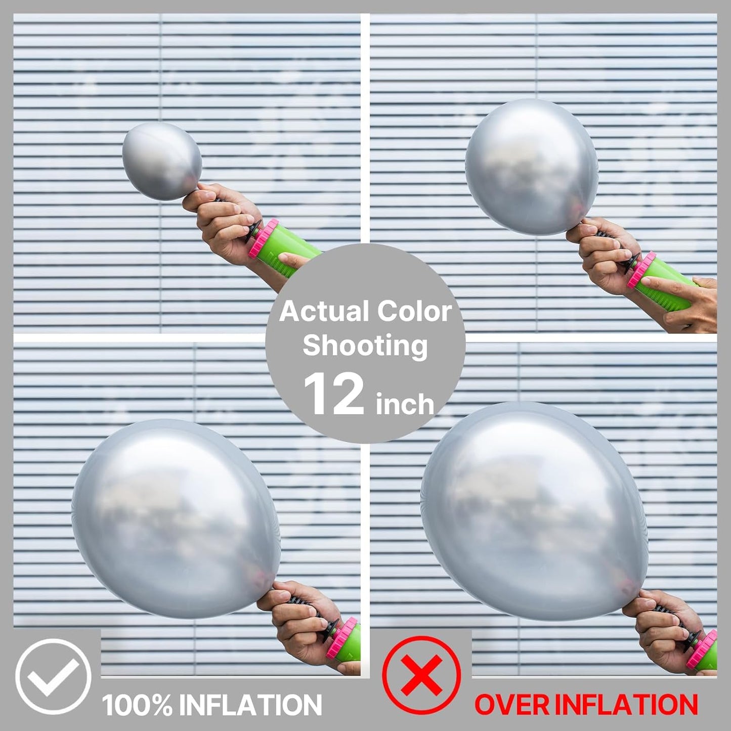 PartyWoo Silver Balloons - 101pcs 12 Inch Latex Helium Balloons for Celebrations & Events