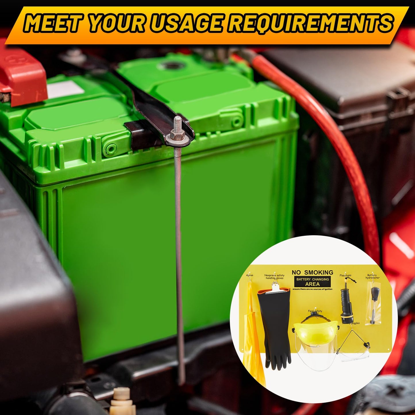7 Pcs Complete Forklift Battery Protective Handling PPE Kit, PPE Equipment for Lift Battery Water Handling, Propane Tasks, Warehouse Safety Gear Storage