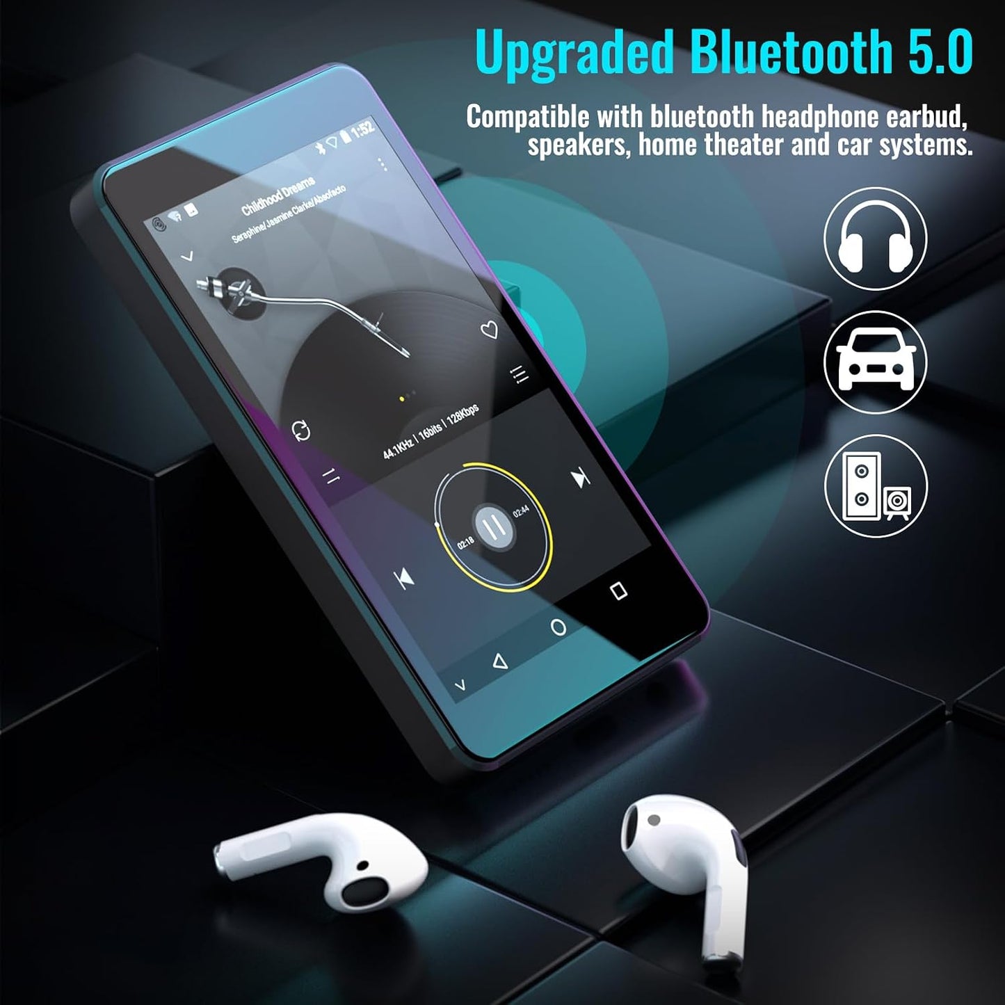 Luoran MP3 4.0" MP4 256GB Kids Player with Parental Controls, Spotify Kids, Spotify, Audible, Amazon Music, IPS Music