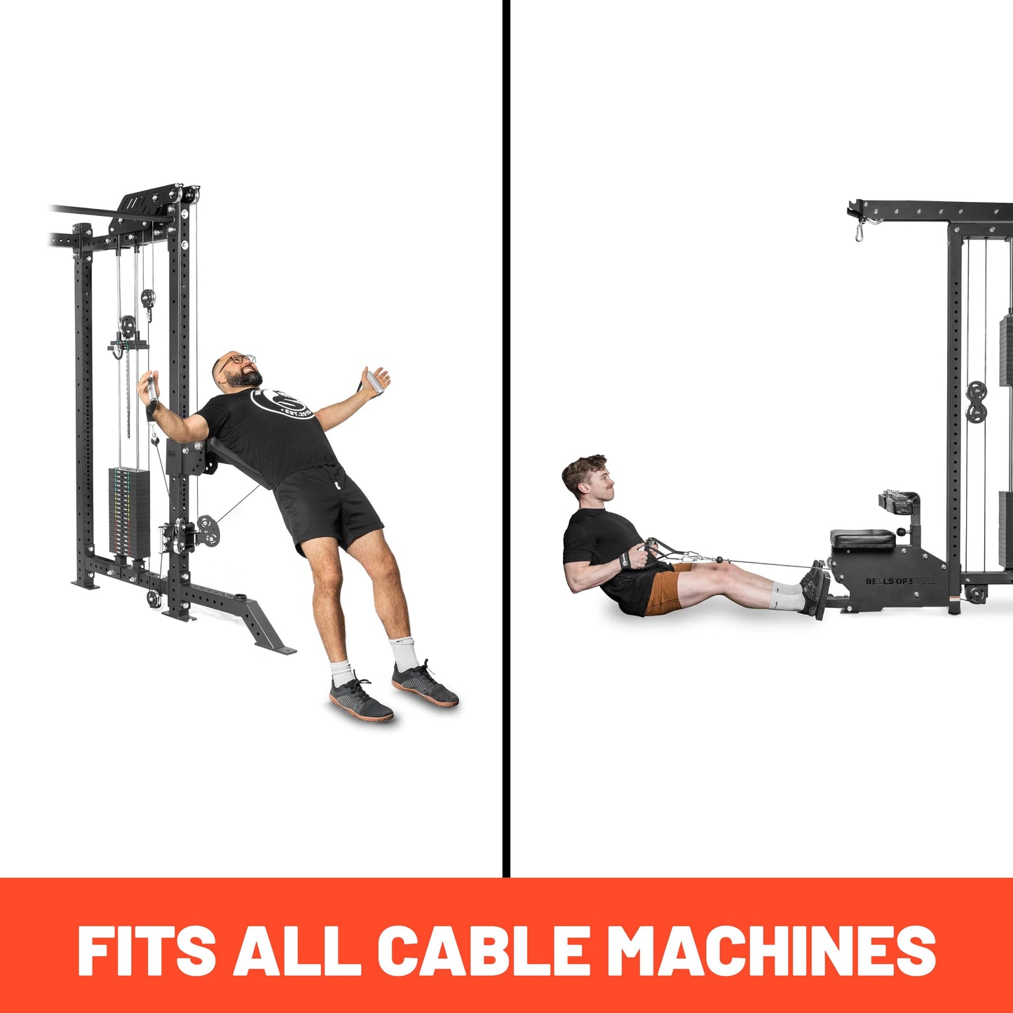 Bells of Steel Aluminum Exercise Handles for Cable Machine Attachment Premium Gym Handles for Functional Trainers, Smooth-Bearing Rotation, Light Knurling Grip, Rust-Resistant, Sold in Pairs