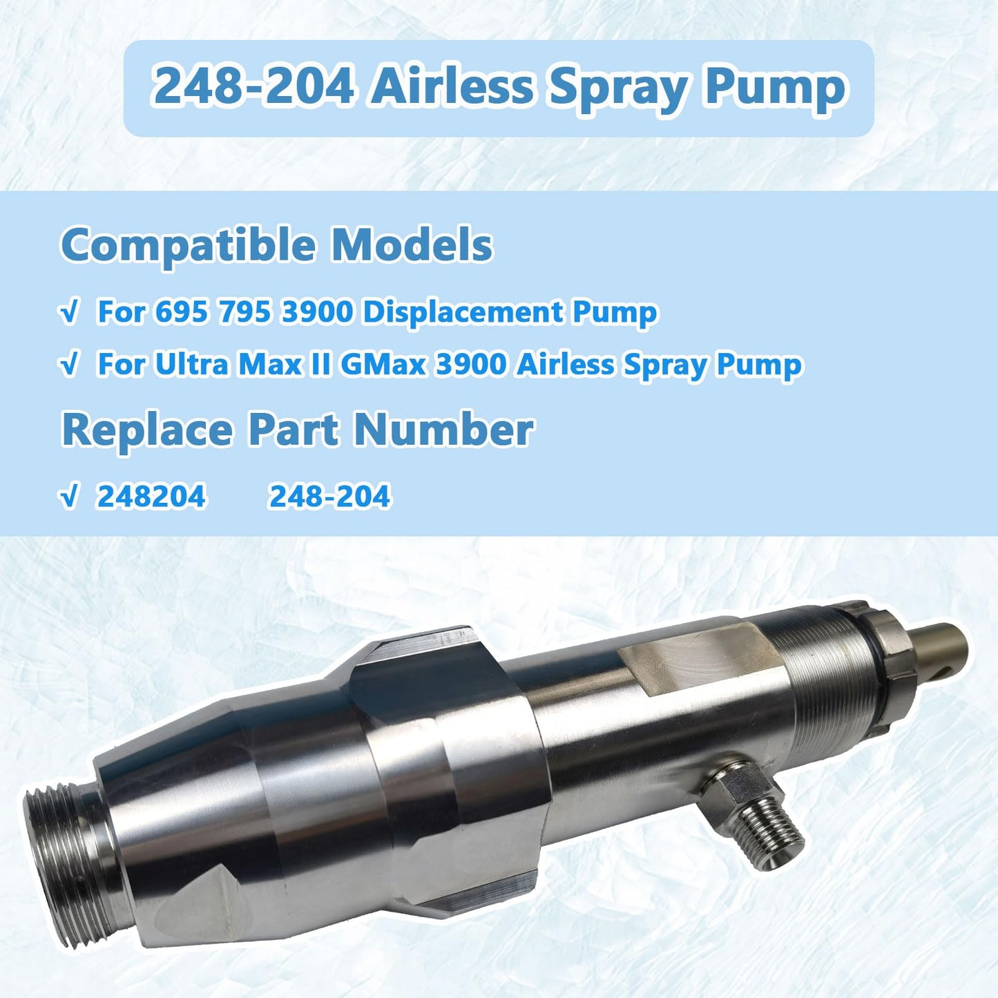 248204 Airless Spray Pump Compatible with Graco Ultra Max II GMax 695 795 GMax 3900 Airless Paint Sprayer Replace 248-204