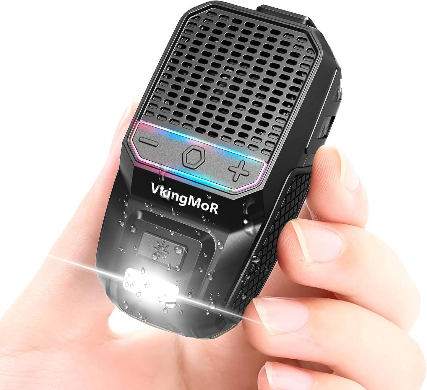 VkingMoR 15H Wearable Bluetooth Speaker, Clip-On Portable Speaker with Built-in Mics Hands-Free Music and Calls
