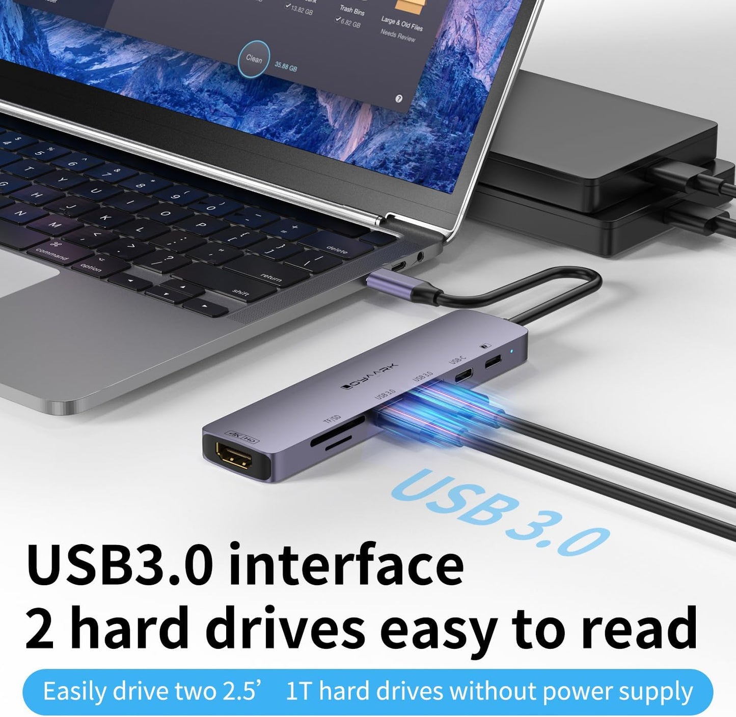 Loya Ark 4K60hz Pro,2 3.0 1 5Gbps 4K60hz 100W Charging,SD/TF3.0 USB C HUB,USB C to HD Multi-Port Adapter for MacBook