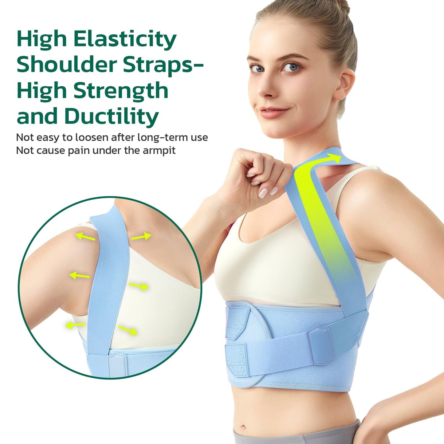 aoFIT Posture Corrector for Women, Lightweight and Breathable Back Brace for Pain Relief, Rounded Shoulders and Hunchback, Compact & Portable with Fashionable Design, Invisible Under Clothes Blue XL