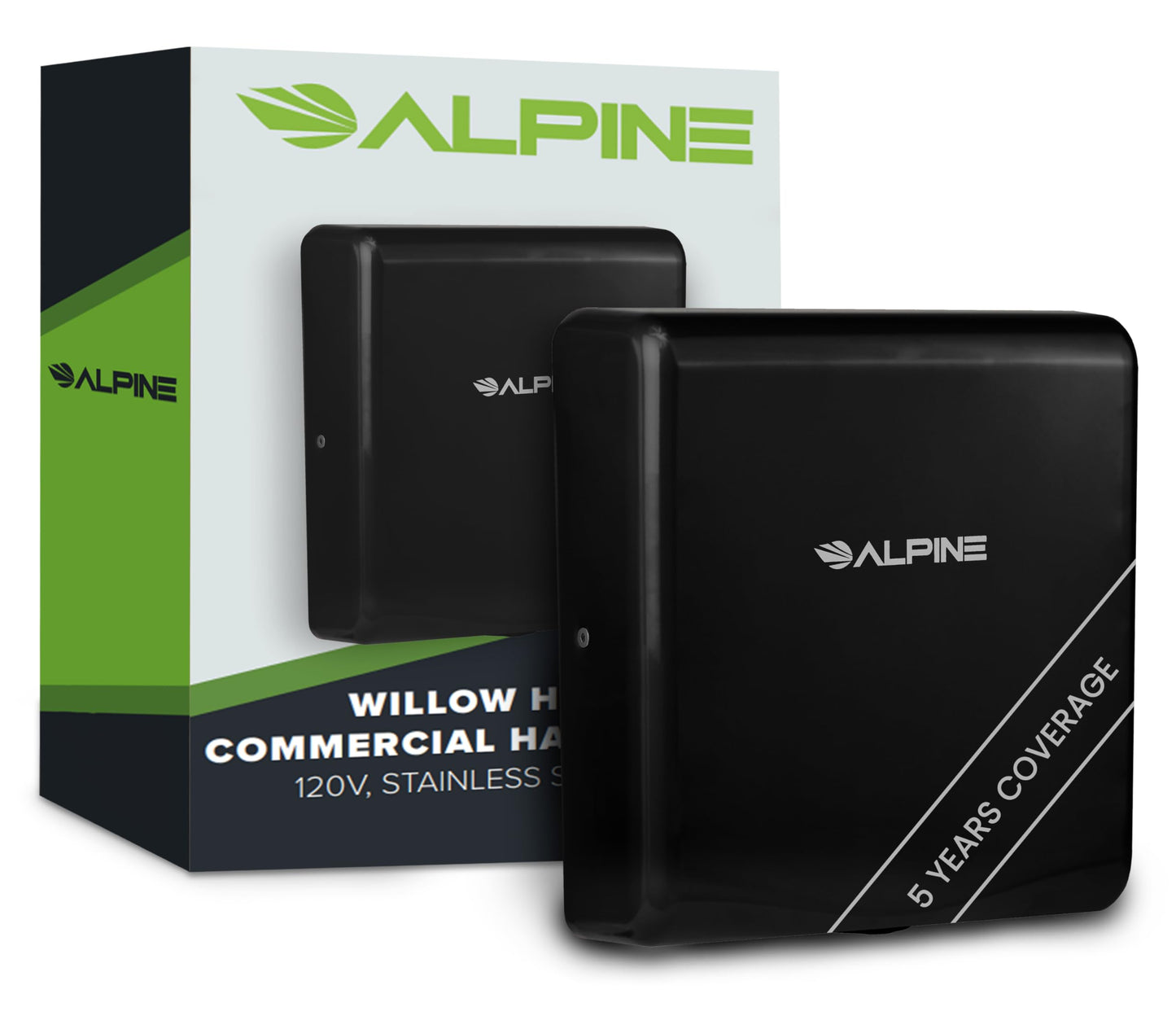 Alpine Hand Dryers for Bathrooms Commercial Extreme Speed Automatic Electric Hand Dryer for Home Bathroom/Restaurant with HEPA Filter, Heat & Speed Control - ADA Compliant (120v Black)