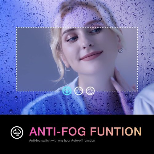 LOAAO RGB LED Bathroom Mirror - 55” x 36” Large Anti-Fog Dimmable Vanity Mirror with Smart Lighting & Memory Function
