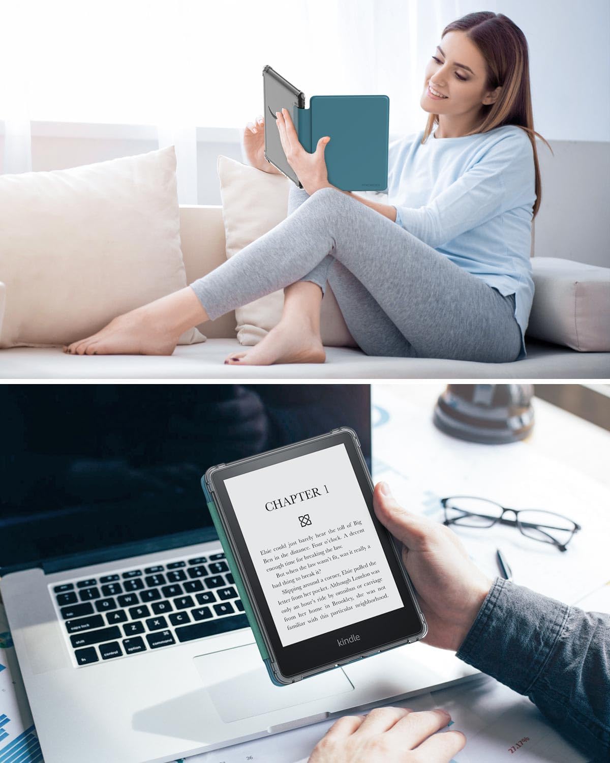 MoKo 6.8 Inches 2021, Case for Universal E-Book Reader and Tablets Ultra Clear Soft Flexible Transparent TPU Back Cover