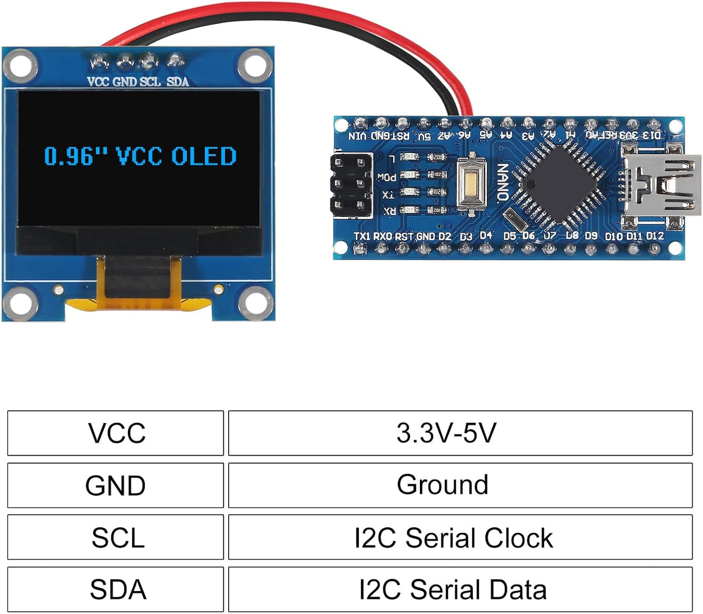 XIITIA 6pcs 0.96 inch I2C SSD1306 128x64 30pin OLED IIC Display Module LCD Screen Driver with Dupont Cables for Arduino
