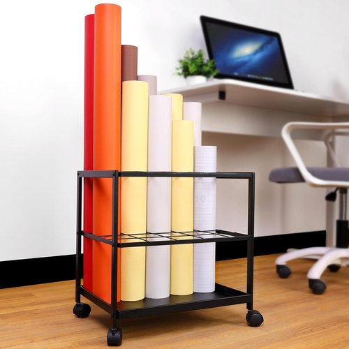 Blueprint Storage Rack Cart - 20-Slot Metal Blueprint Holder for Secure, Non-Slip Storage | Organize Posters & Artwork