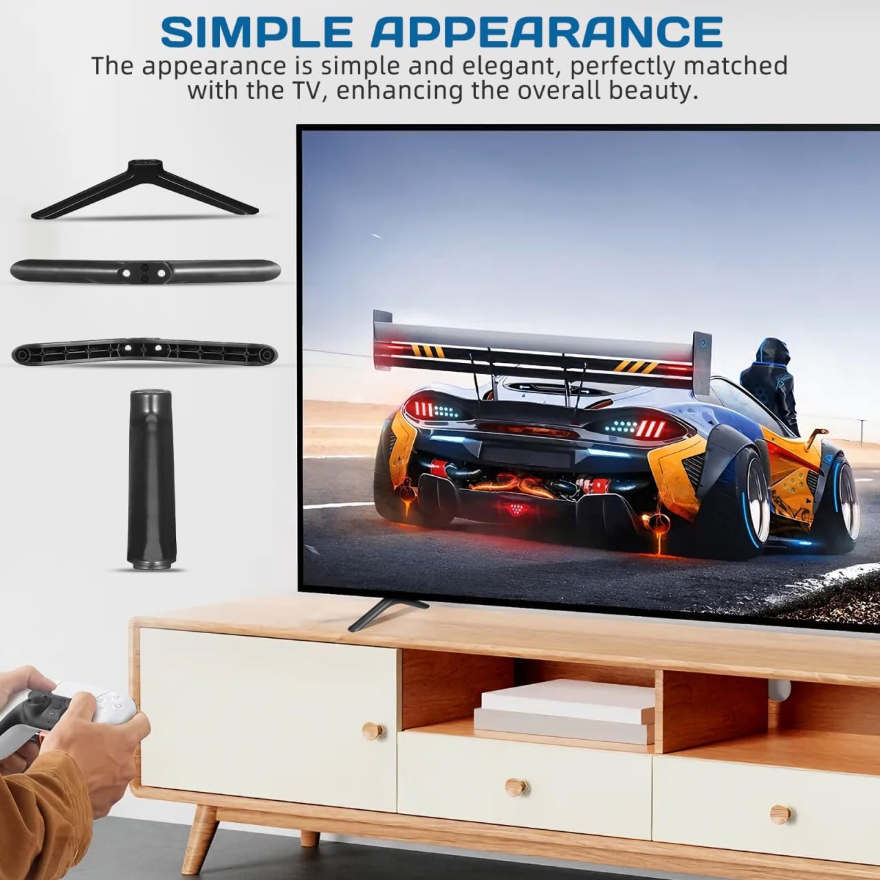 40 Inch Universal TV Stand Legs with Screws Replacement TV Feet for LCD LED Plasma Tabletop Base Stand Legs Television