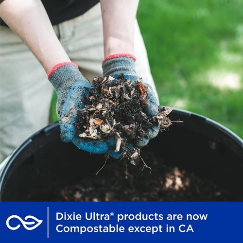 Dixie Ultra Extra Large Paper Bowls - 34 oz, Compostable & Microwave Safe | Perfect for Heavy Meals & Soups