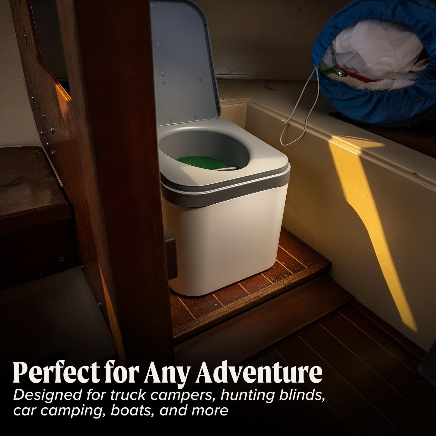NOMAD by OGO Portable Compost Toilet – Camping Toilet for Truck Campers, Hunting Blinds, Car Camping, Primitive Camping & Boating, No-Electric, Waterless, Odor-Free Fits 8 Gallon Bags