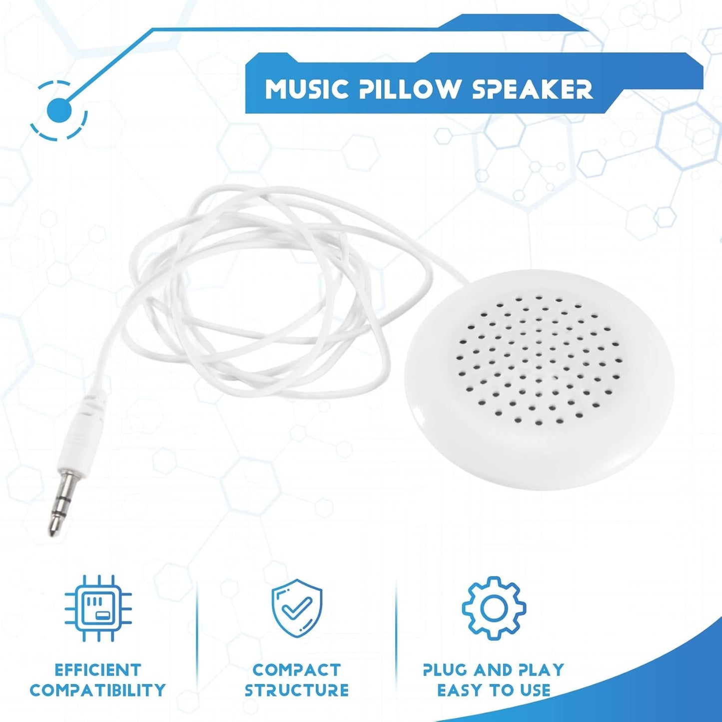ModFurne 3 5mm MP3 Mini White Pillow Speaker for CD Radio Player