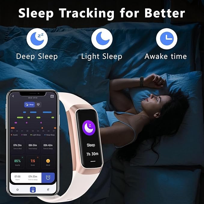 Fitness Tracker with 24/7 Heart Rate Blood Oxygen Sleep Monitor,Activity Tracker with 1.1" AMOLED Touch Color Screen, Multiple Sport Modes Step Counter,IP68 Waterproof for Women Men