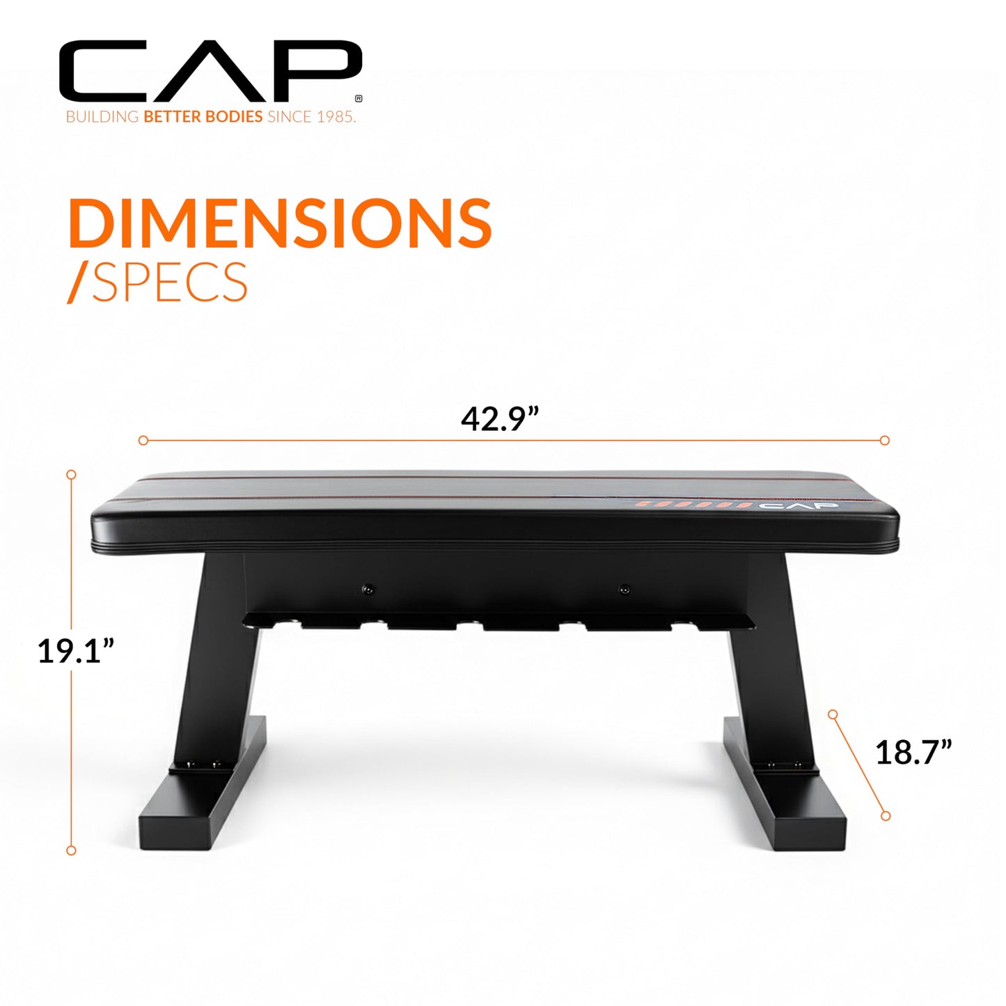 CAP Barbell Flat Weight Bench with Dumbbell Storage – Home Gym Bench for Strength Training, Dumbbell Workouts & Space-Saving Organization