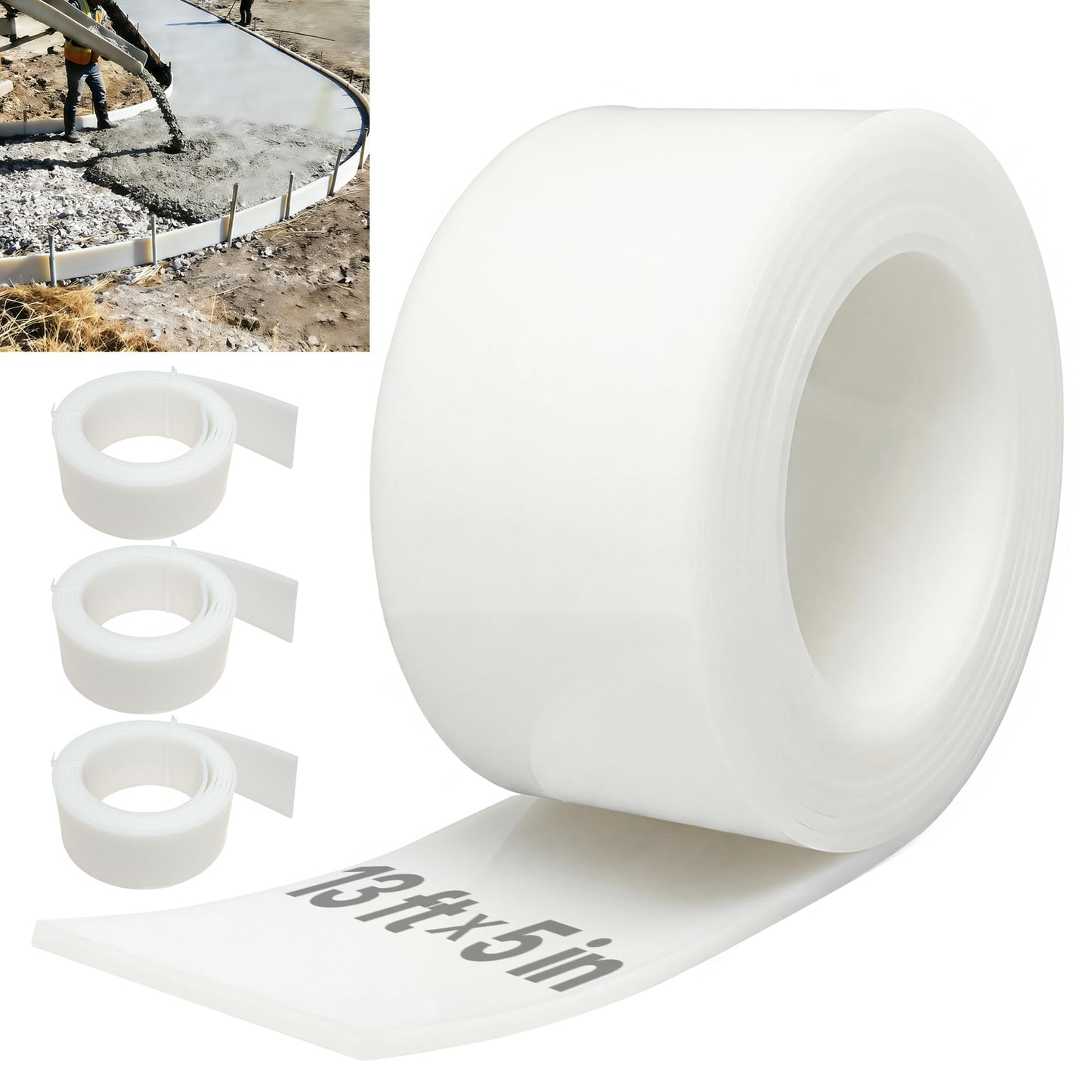FULEIYA Plastic Concrete Forms for Walkway 3PCS 13' X 5" PE Plastic Flex Forms for Concrete Flatwork Flatwork Curb Tools for Flower Bed Edge, Garden Paths, Walkway Concrete Molds & Forms