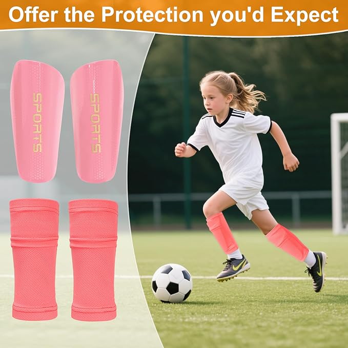 Shin Guards Soccer Kids 2025 Version High-Density Foam Soccer Shin Guard with Sleeves Shin Protective Pads for Kids Daily Practice School Competitions Outdoor Play