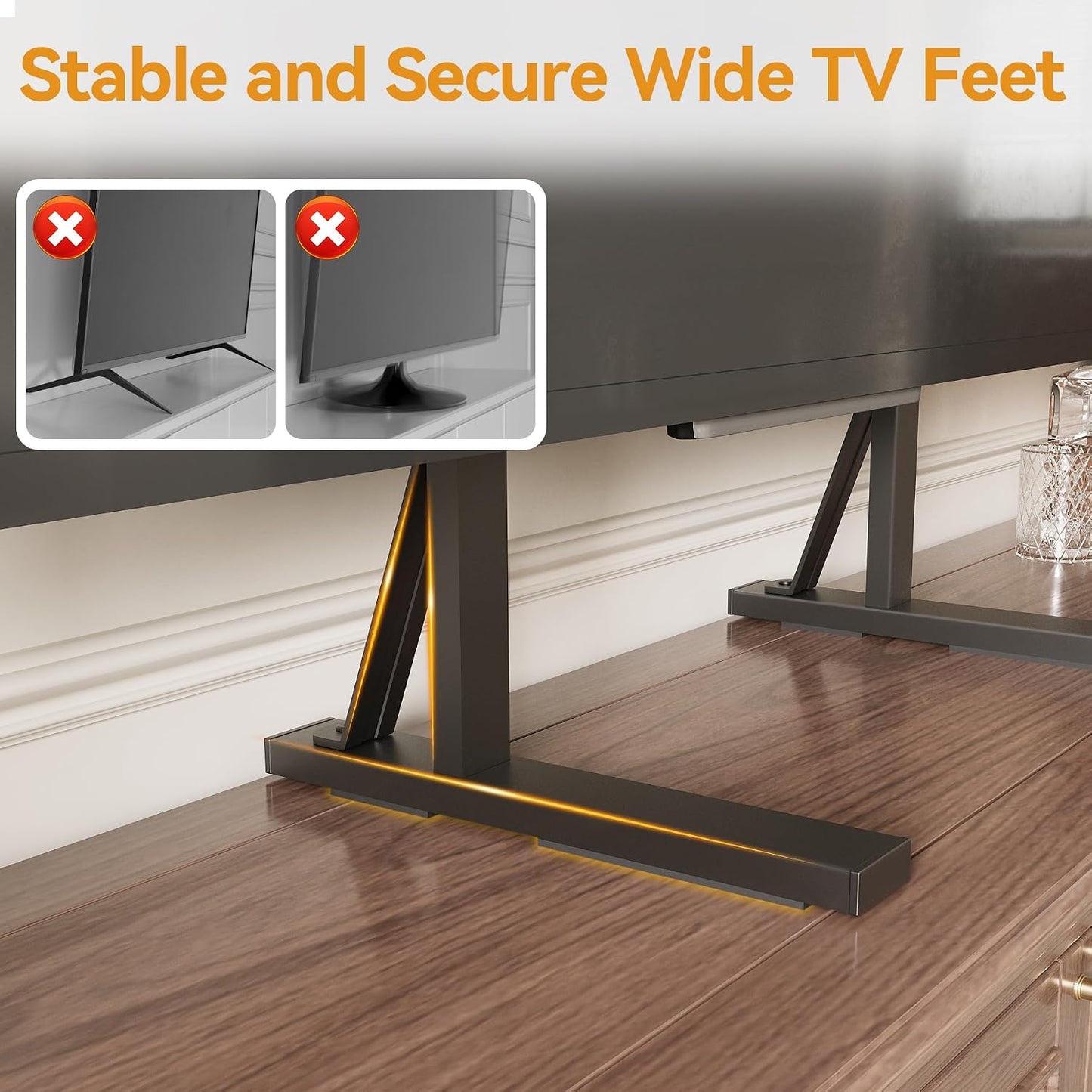 EZISE 35-75 Inch 7 120lbs, 800x400mm Universal TV Stand Legs for LCD/LED/OLED TVs, Tabletop TV Mount Base with Height