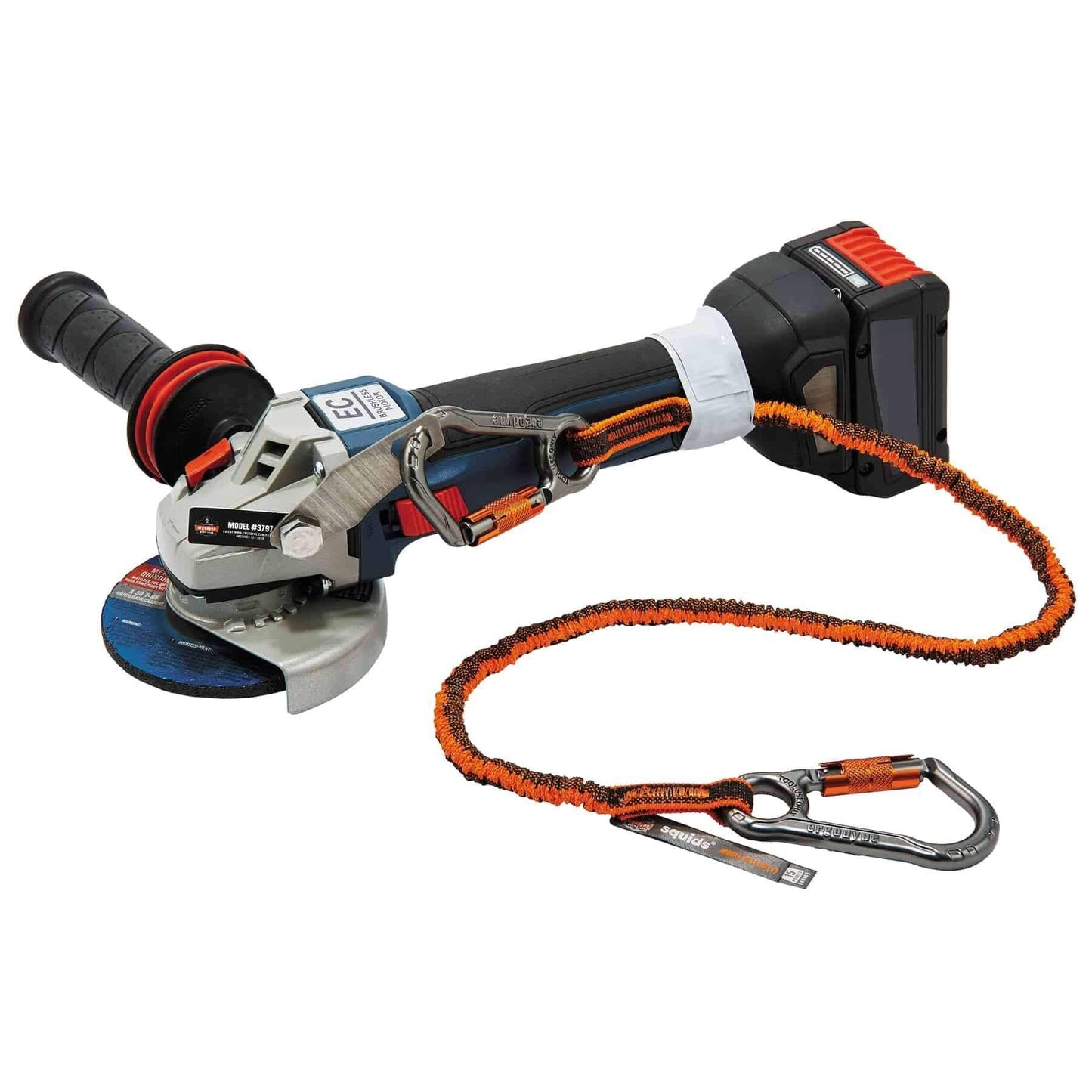 Tool Tethering Kit for Concrete Finisher, Includes Tool Lanyards and Attachments for Power Grinders and Trowels, Ergodyne Squids 3184