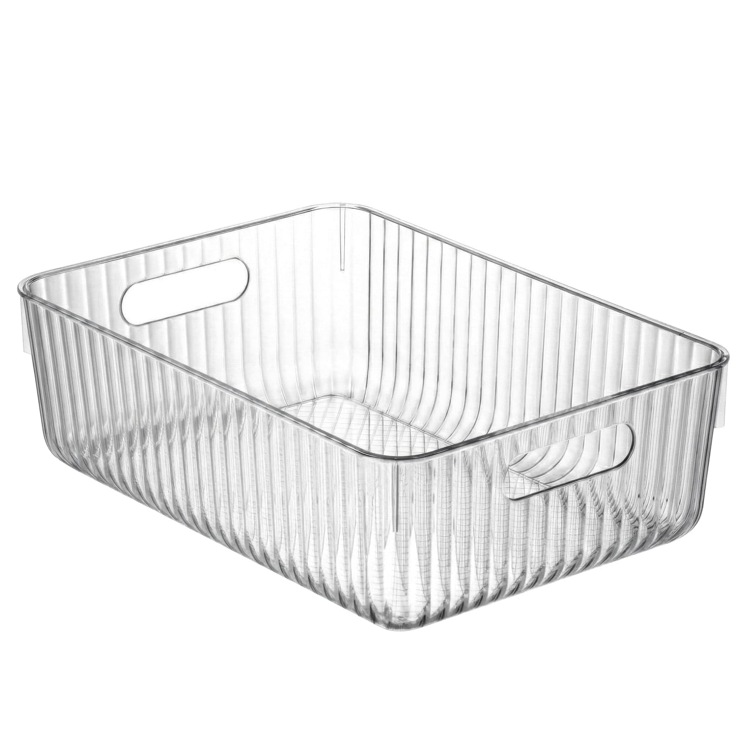 BINO | Plastic Storage Bins, Large | THE GATSBY COLLECTION | Clear Storage Bins for Organization | Pantry Organizers | Kitchen Organizer | Fridge & Freezer Organizer | Cabinet Plastic Containers