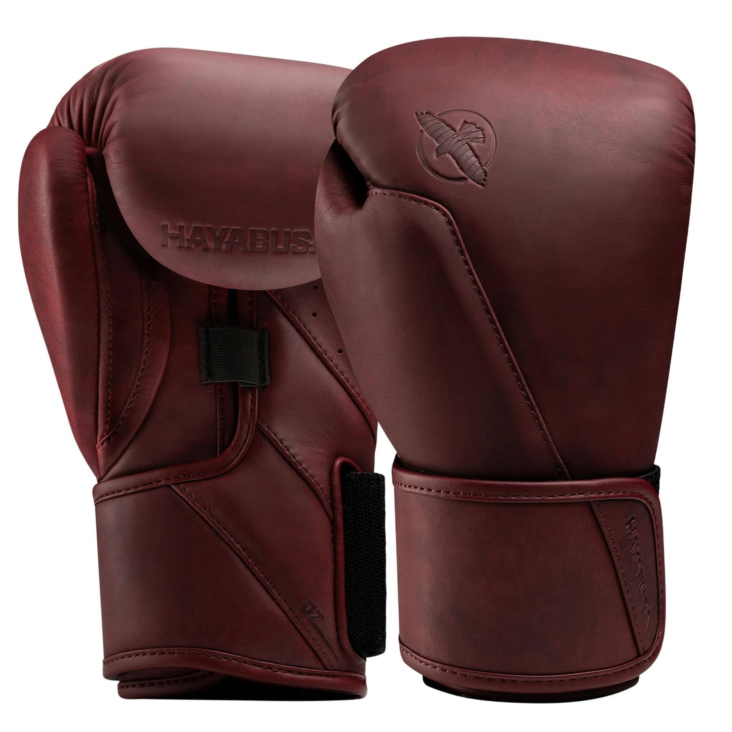 Hayabusa T360 Leather Boxing Gloves for Men and Women Wrist and Knuckle Protection, Triple Splinted Wrist Support, Cloud-Like Knuckle Padding - Burgundy, 16oz