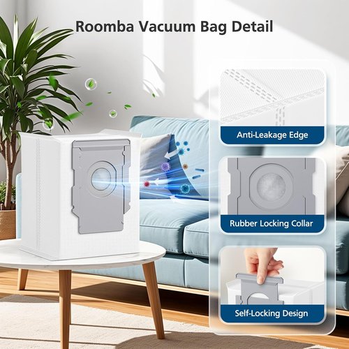 iRobot Vacuum Bags - 16 Pack Replacement Bags for Roomba i7+, i8+, i3+, i4+, i5+, i6+ | Compatible with Clean Base Models