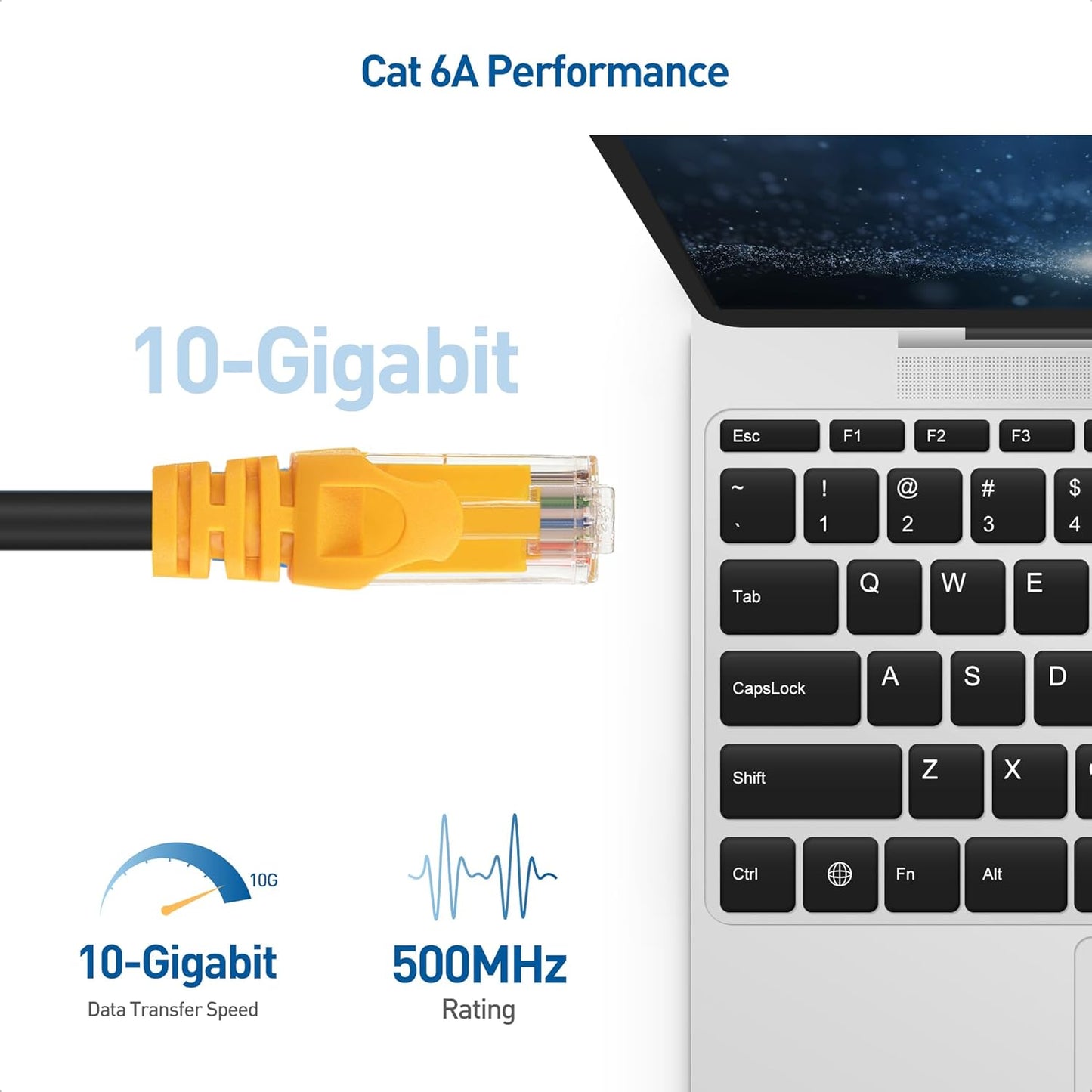 10Gbps 24 6A 100ft, 500 Cat6a Cable Matters Pure Copper AWG Cat Ethernet Cable - [Direct-Burial Rated, Waterproof