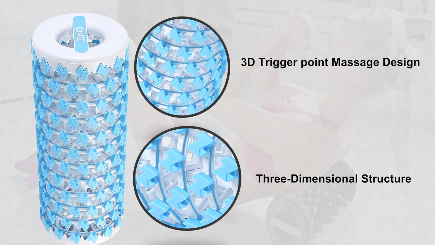 Collapsible Foam Roller for Exercise and Recovery (13 Inches), Easily Portable at 5.5 inches (Blue)