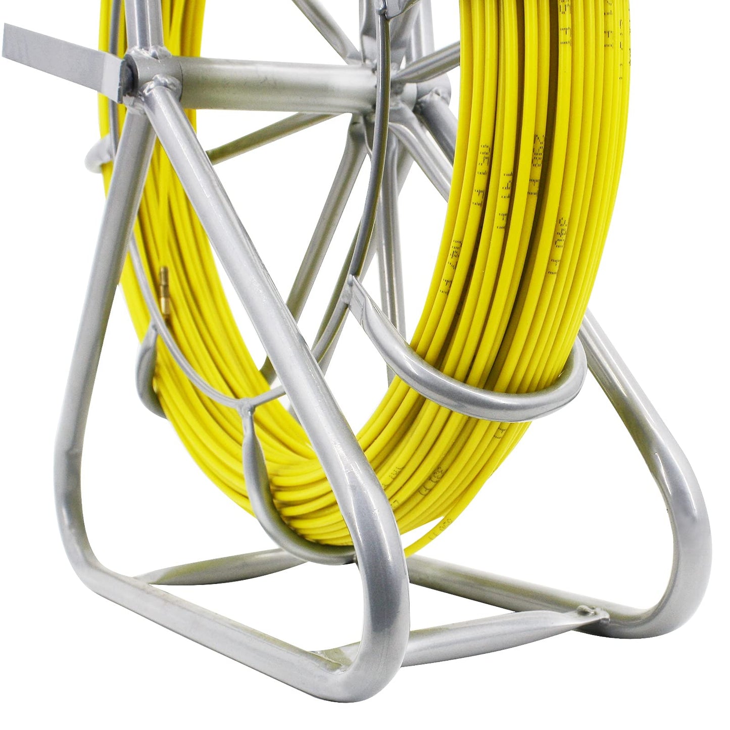 6MM 450 FT Duct Rod Fiberglass Fish Tape Electrical Wire Cable Puller Duct Rodder Fish Tape Puller Wire Cable Running with Cage