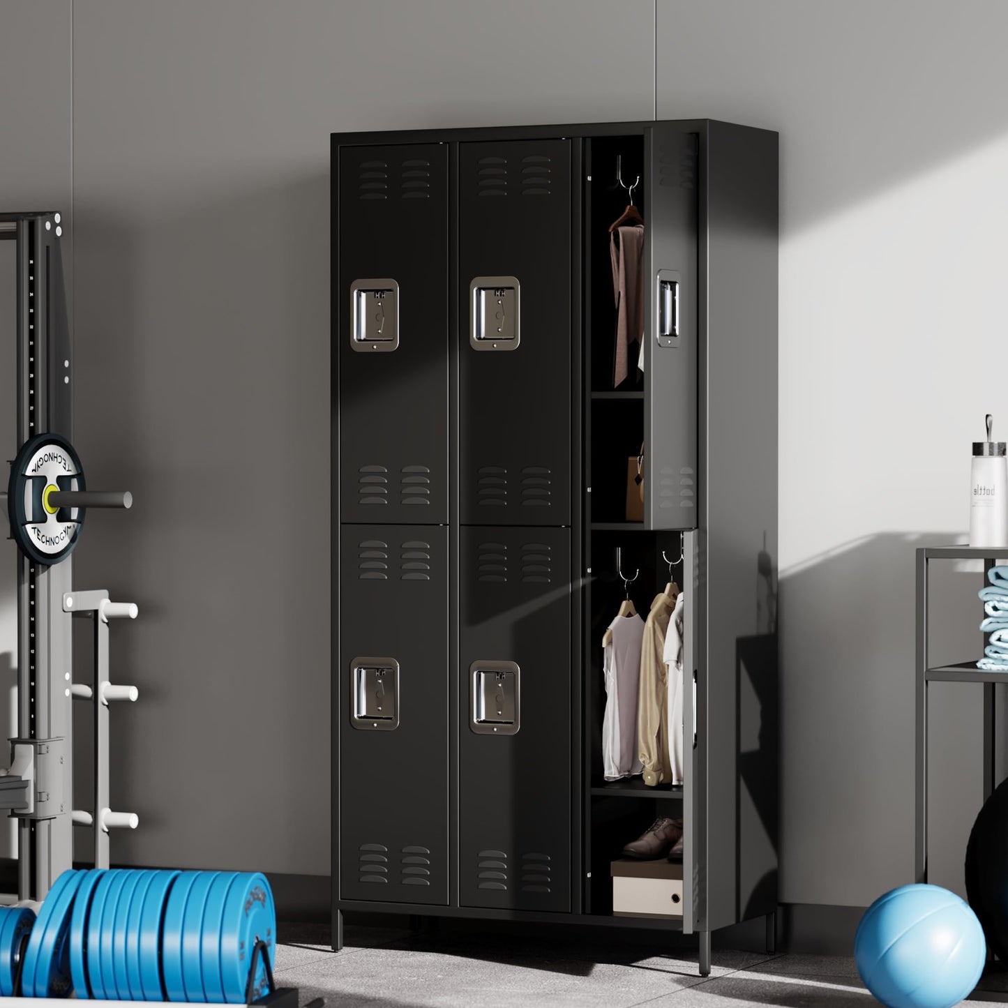 GAOMON 6 Door Metal Lockers, Industrial Double Lockers, Heavy Duty Steel Gym Lockers, Secure Storage Solutions, Perfect for Offices, Gyms, Schools and Homes, Metal Combination Lockers for Employees