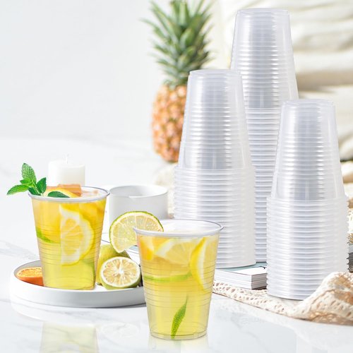 Clawsoff 2000 Pack 9 oz Clear Plastic Cups, 9 Ounce Disposable Drinking Cups for Party, Event, Picnic, Cold, Hot