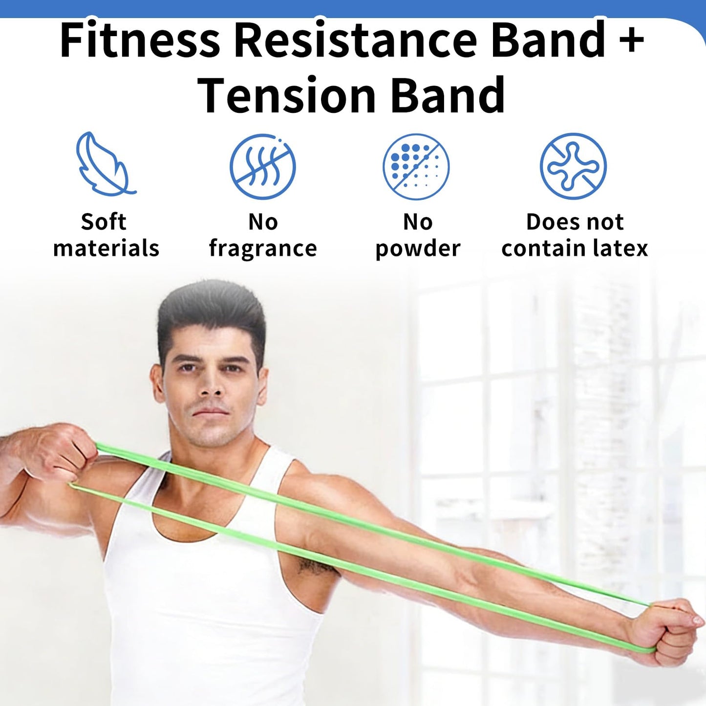 Resistance Bands for Working Out, 5 Pack Resistance Bands & 1 Pcs Elastic Pilates Flexband for Physical Therapy, Stretch Exercise Loop Bands for Yoga, Booty & Legs Strength Training