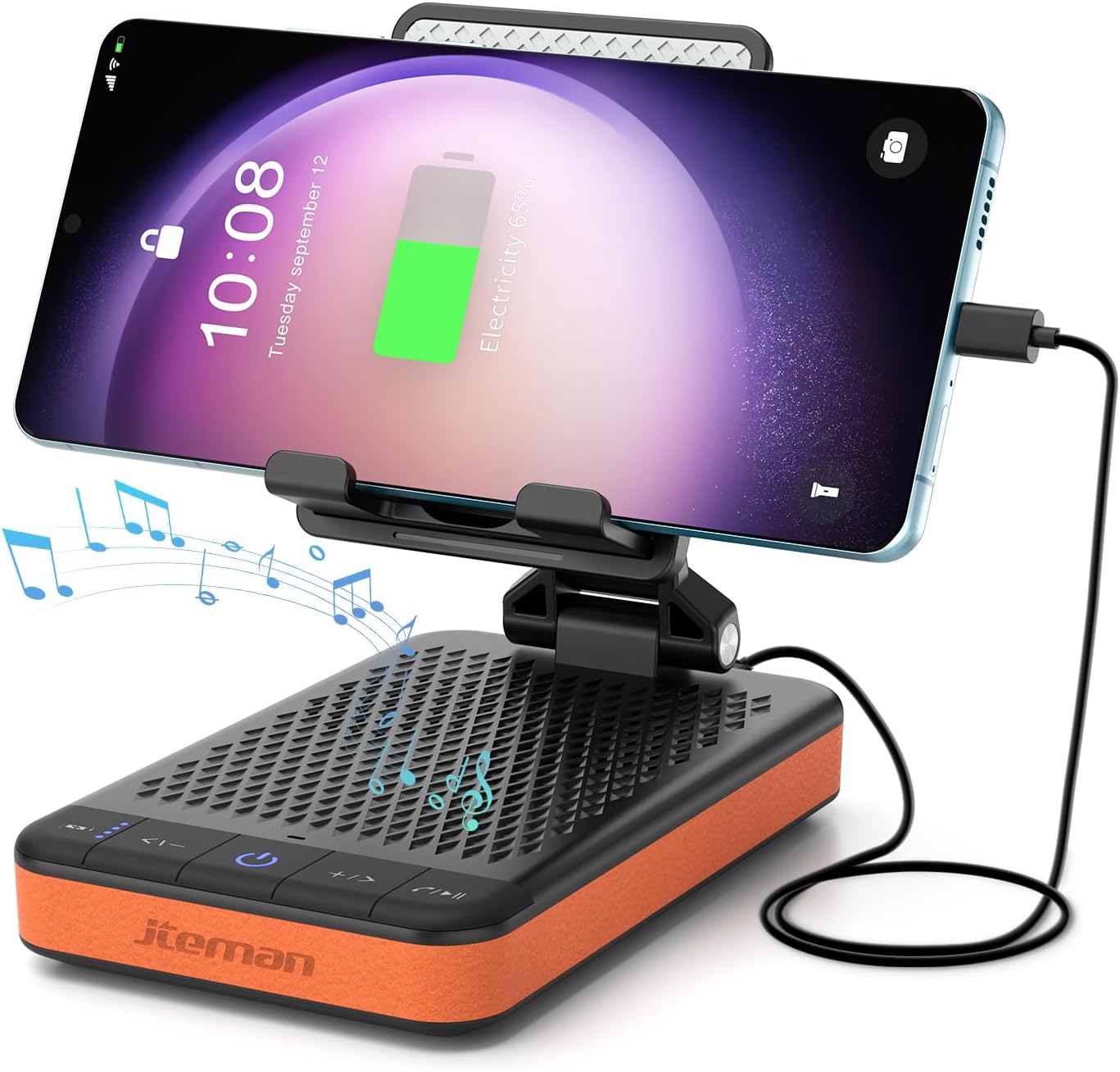 JTEMAN Bluetooth Speaker Phone Stand with Charging Function,Portable Foldable Slim Stand,Birthday Gifts for Men