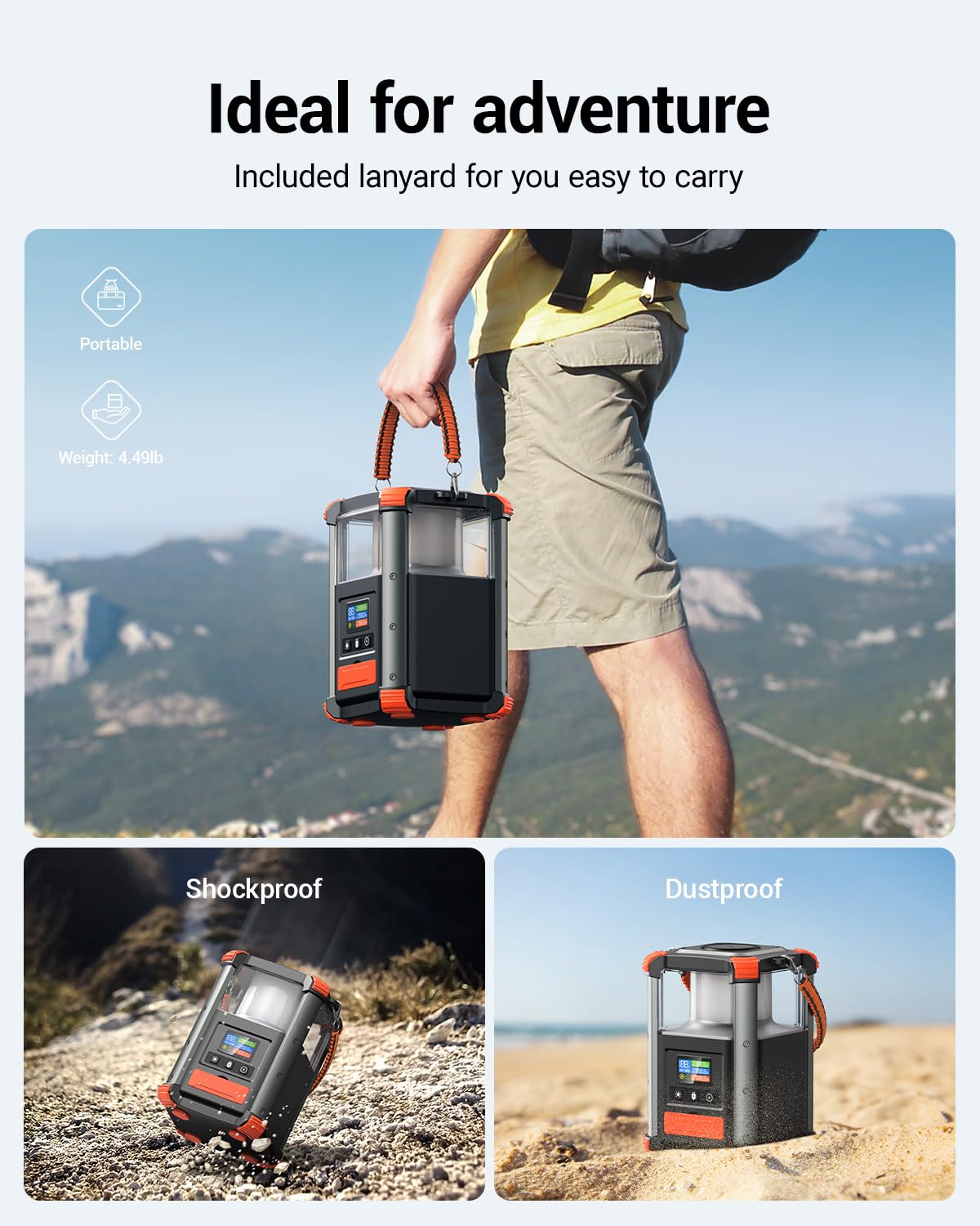 BLAVOR Portable Power Station, 236.8Wh/64,000mAh Outdoor Generator, 100W+65W USB C Two-Way Fast Charging Small Generator, 15W Wireless Power Bank with Camping Lantern for Camping, and Home Emergencies