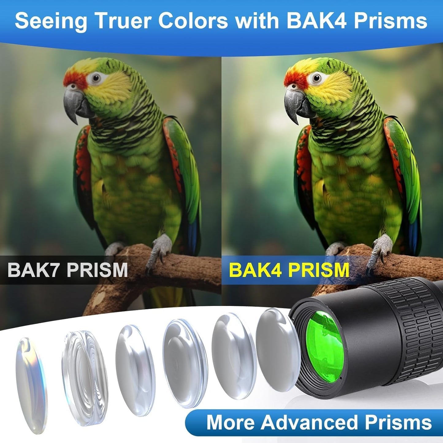 Belmeri 10-300x40 BAK4 Monoculars for Adults High PoweredZoom Monocular Telescope with & FMC Lens for Concerts