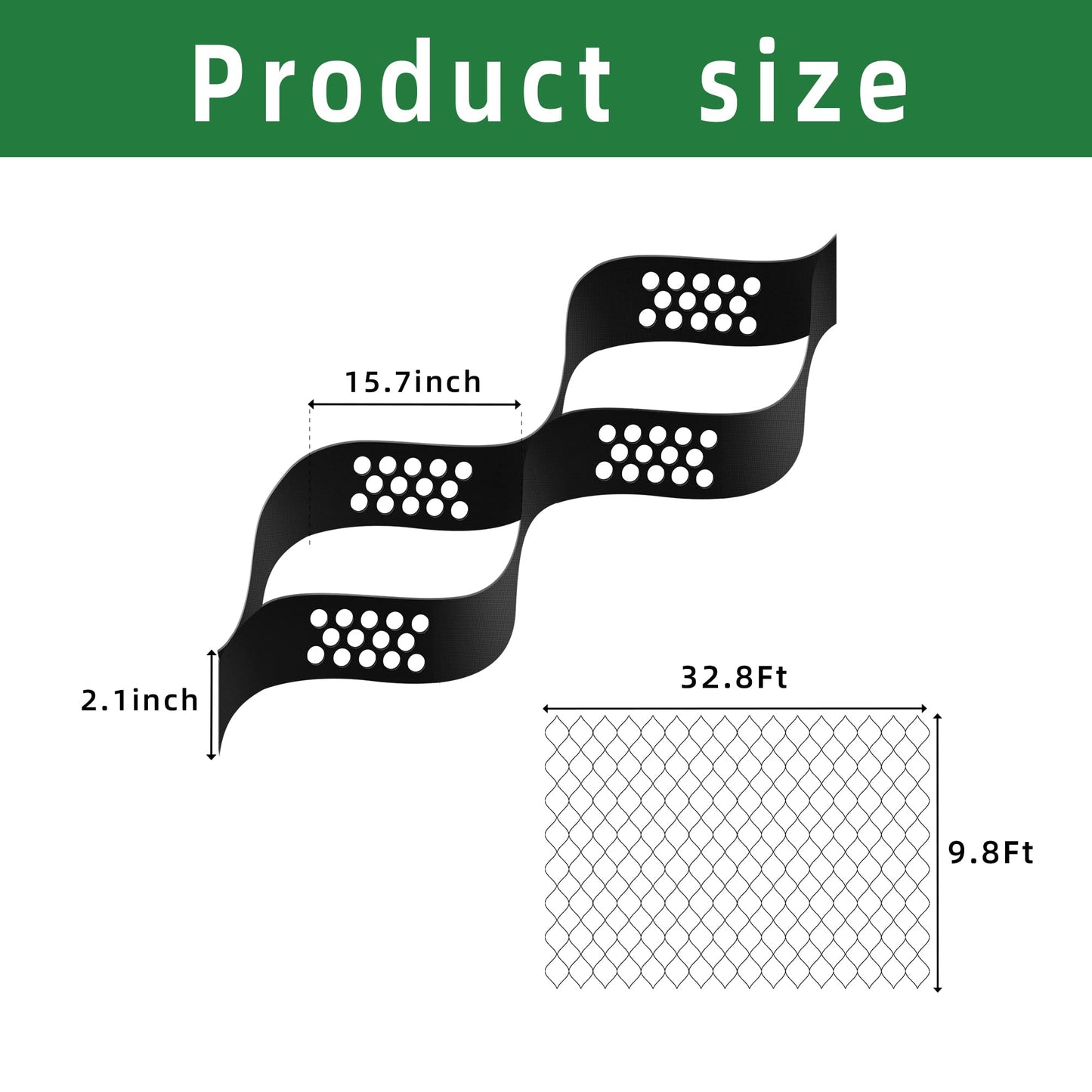 Tmovjxv 9.8x32.8ft 321 sq ft Gravel Ground Grid -2 Inch Thick Geo Grid Driveway Stabilization Grids - Driveway Grid System for Garden Landscaping Parking Lots Slope Driveways Slope