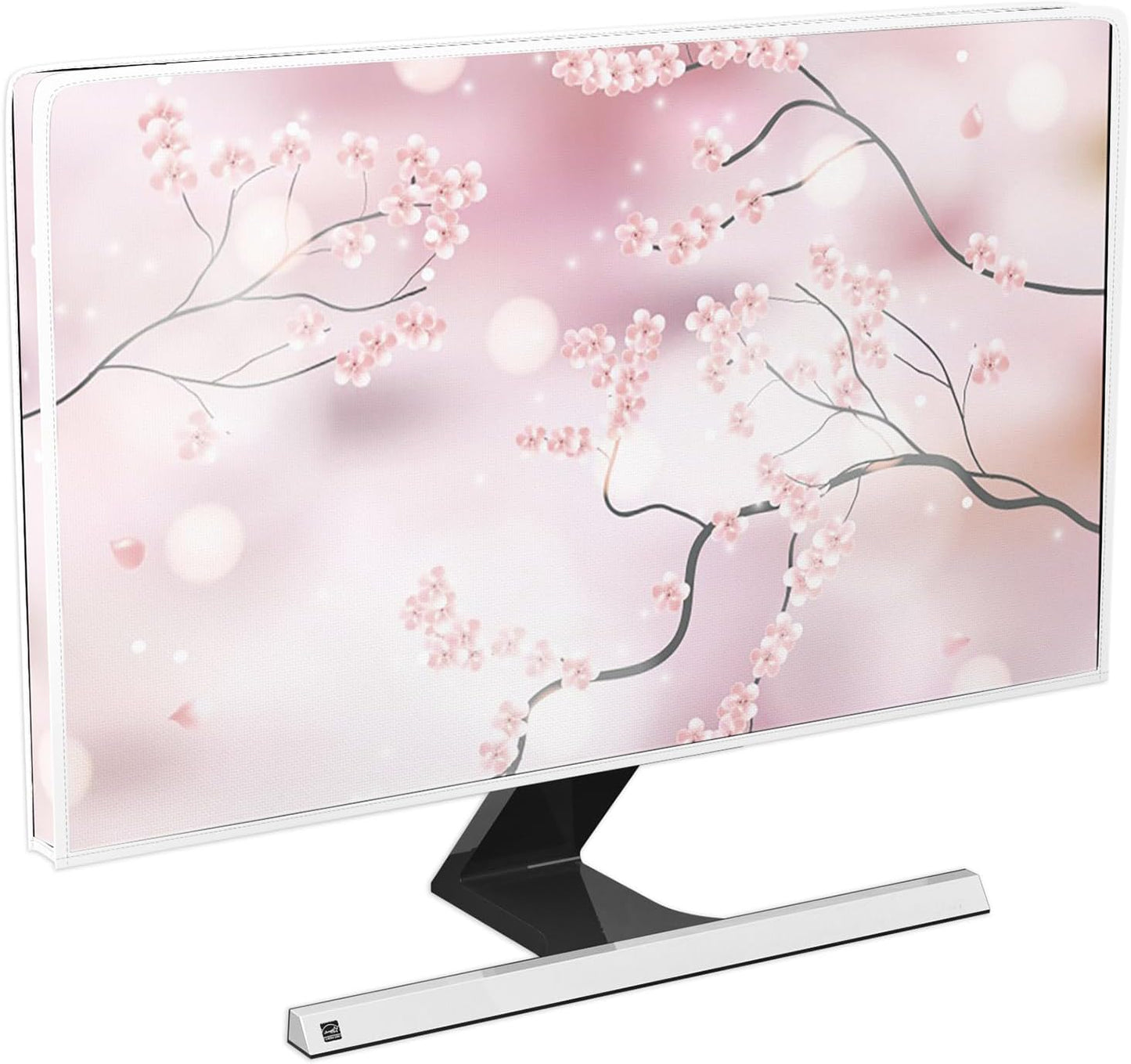 22, 23, 24, 25 Inch Baocicco Cherry Blossom Waterproof Computer Monitor Cover Watercolor Floral Japanese Chinese