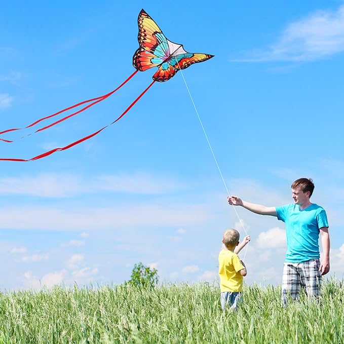 Xida Butterfly Kite for Kids & Adults, Easy to Fly, Ages 4-8, Large Kite with 300ft Handle, Perfect for Beach Trips