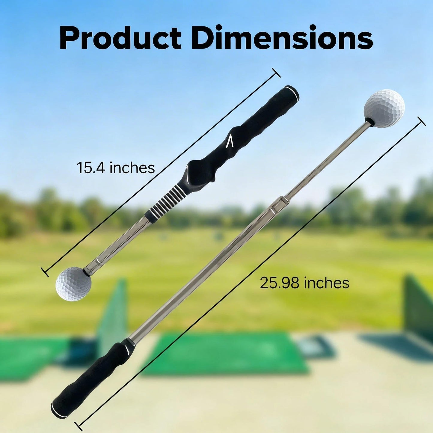 Vmeoap Retractable Golf Swing Trainer with Click Sound, Posture Correction Arm Band & Grip Trainer for Right-Handed, Portable Indoor Outdoor Golf Training Aid for Swing Tempo, Speed & Mechanics